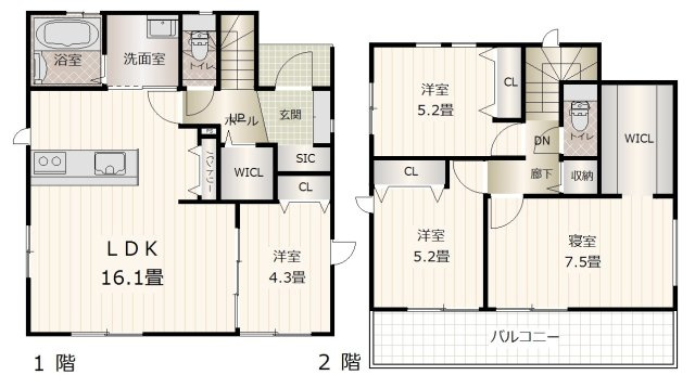 岡山市南区築港栄町　4棟①号棟の間取り|◆収納力に優れた間取りです。