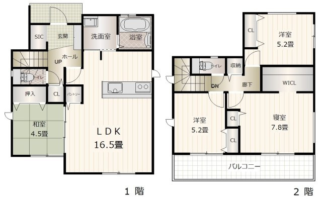 岡山市南区築港栄町　4棟②号棟の間取り|◆ゆったりできる和室がある間取りです。