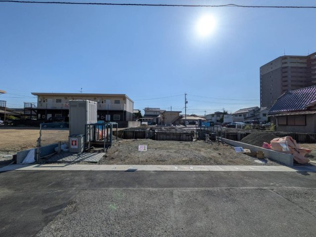 岡山市南区築港栄町　4棟②号棟の外観|◆②号棟建築予定地です。建物基礎工事中（08/10/17現在）