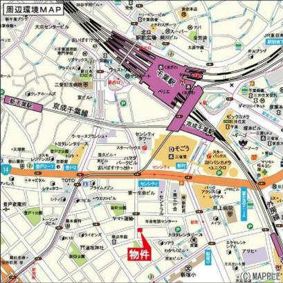 千葉市中央区新田町の店舗事務所の地図