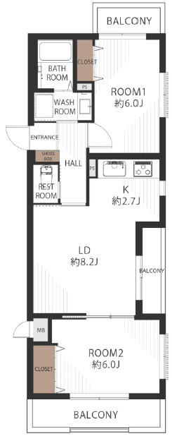 セザールパークサイド南大井の間取り