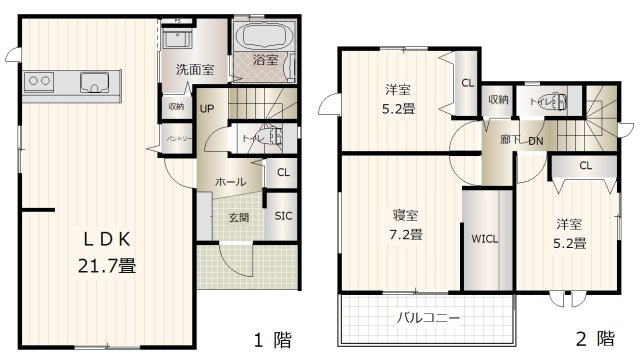 岡山市南区築港栄町　4棟③号棟の間取り|◆広々としたLDKがある間取りです。