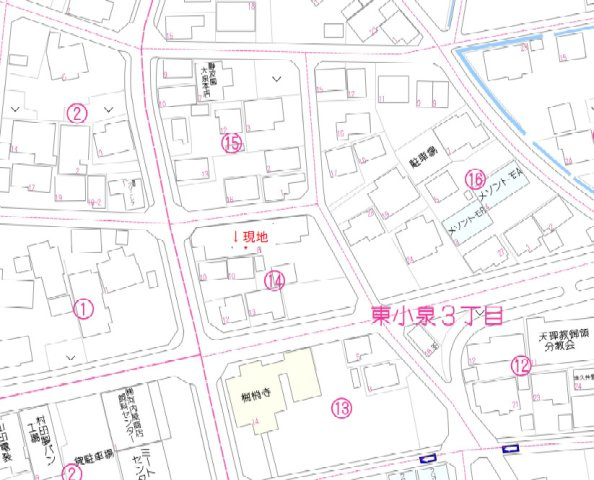 大泉町東小泉作業所・事務所・居住スペース付売物件の地図