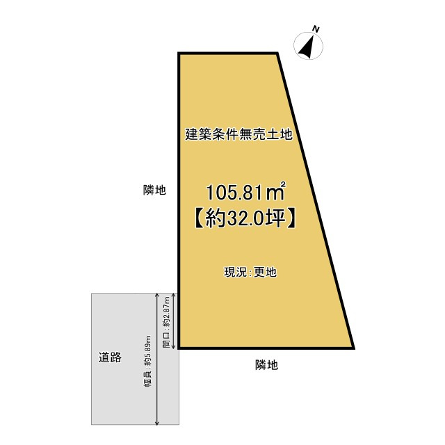 向日市物集女町北ノ口　　　　の土地図|現況：更地につき、解体費不要です。