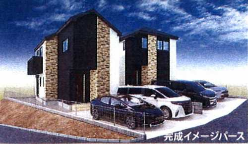 海老名市国分北3丁目2期　新築戸建全2棟　№2の外観パース