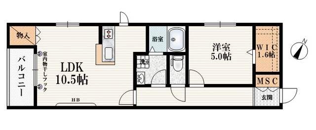 フォルトゥーナの間取り|【間取り】　最上階角部屋　２面採光