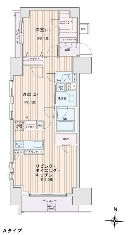 墨田区江東橋３丁目の賃貸マンションの間取り