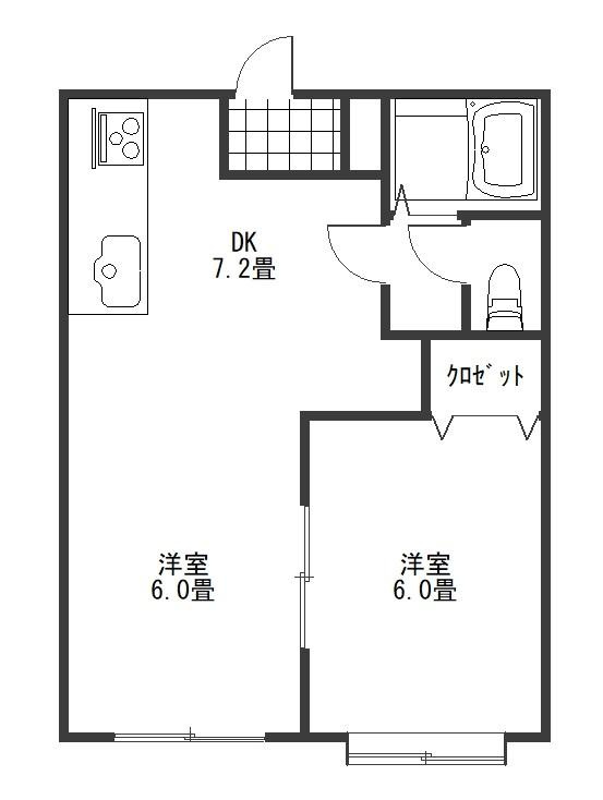 ジュネス廣町の間取り|※同タイプ別部屋のお写真です