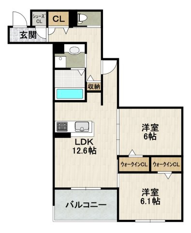 NIGAWA RESIDENCEⅡの間取り