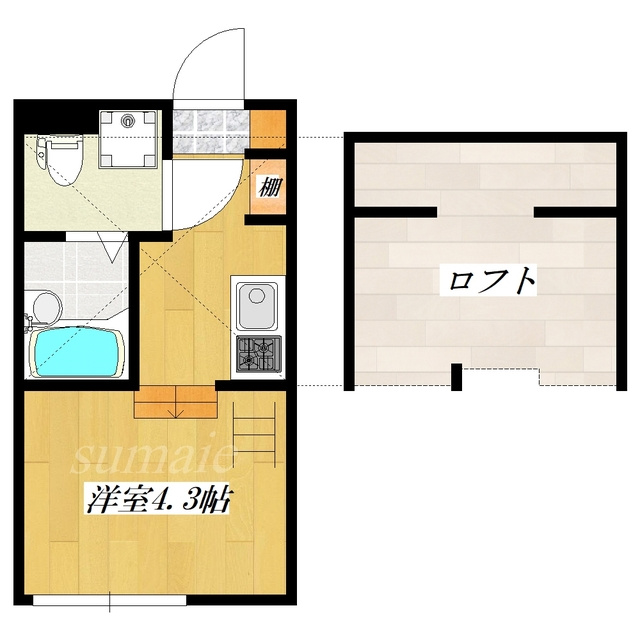 Chocolat Akabaneの間取り|ロフト付きの便利なお部屋です♪