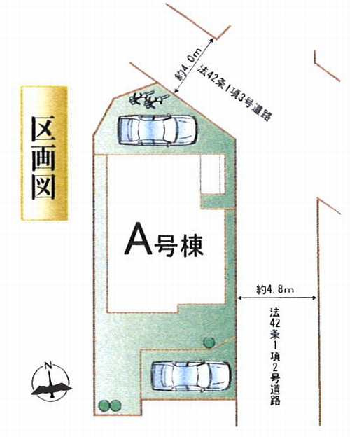 海老名市大谷南３丁目　新築戸建全1棟　A号棟の区画図