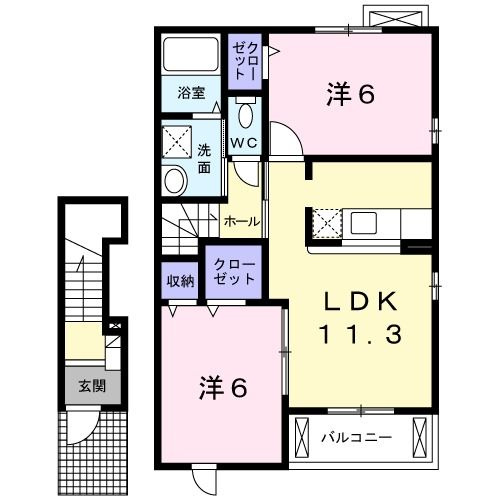 【間取り】 | クローヴB棟(クローヴビートウ)