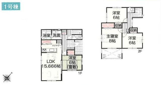 鶴ヶ島市中新田　新築戸建の間取り