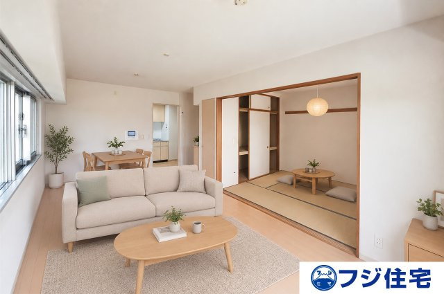 ローレルコート鳳の居間・リビング|LDK：バーチャルステージング画像（AI合成）です。合成された家具等は販売価格に含まれません。