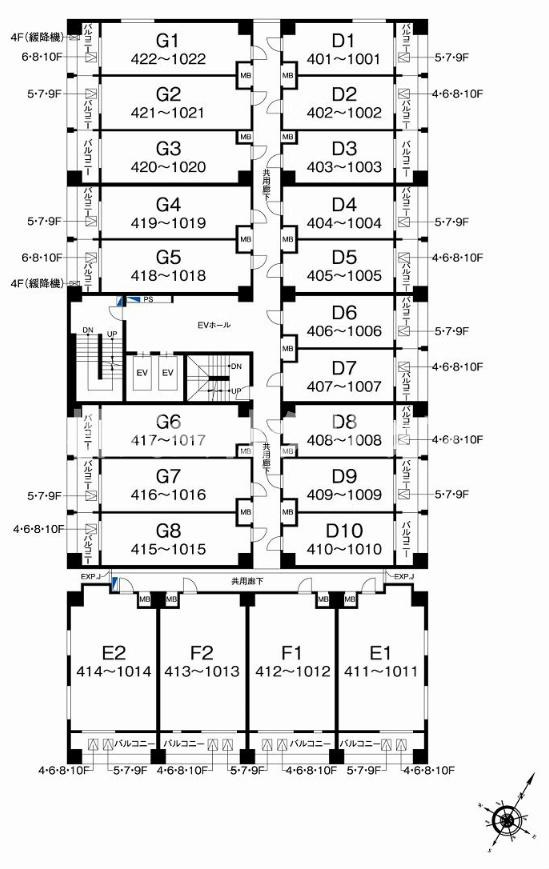 ガーラ・プレシャス横濱関内の区画図