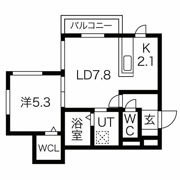 札幌市豊平区中の島一条３丁目の賃貸マンションの間取り
