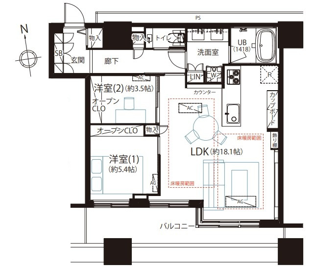 【間取り】 | クレストプライムタワー芝