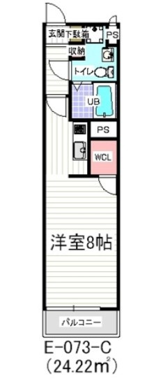 ルームス市川（E-073)の間取り