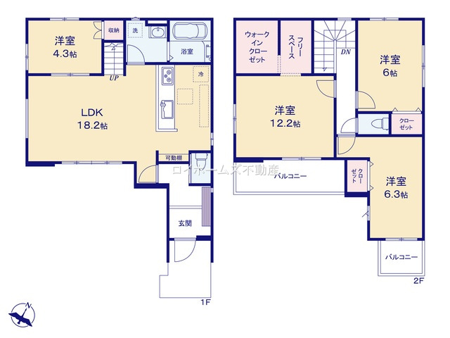 【間取り】 | 岡崎市中町１０丁目3-10『仲介料無料』新築戸建て | 1号棟