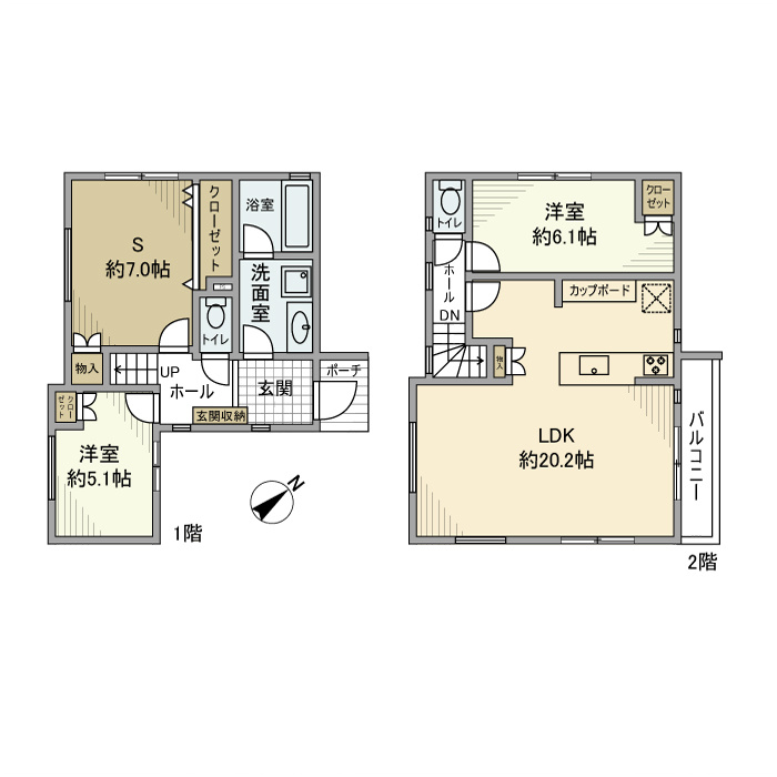 上馬戸建の間取り