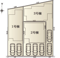 茅ヶ崎市中島　新築戸建　全３棟の間取り|対象地は1号棟です