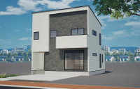 茅ヶ崎市中島　新築戸建　全３棟の外観パース|２号棟　イメージパスですので実際のものと多少異なります
