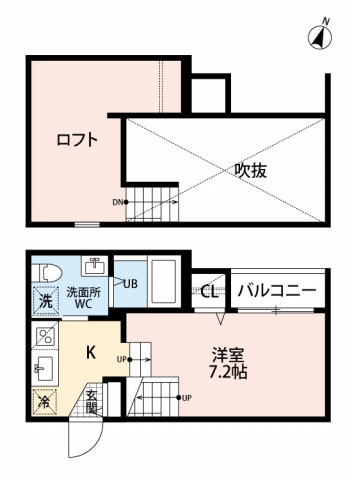 熊本市中央区黒髪１丁目のアパートの間取り