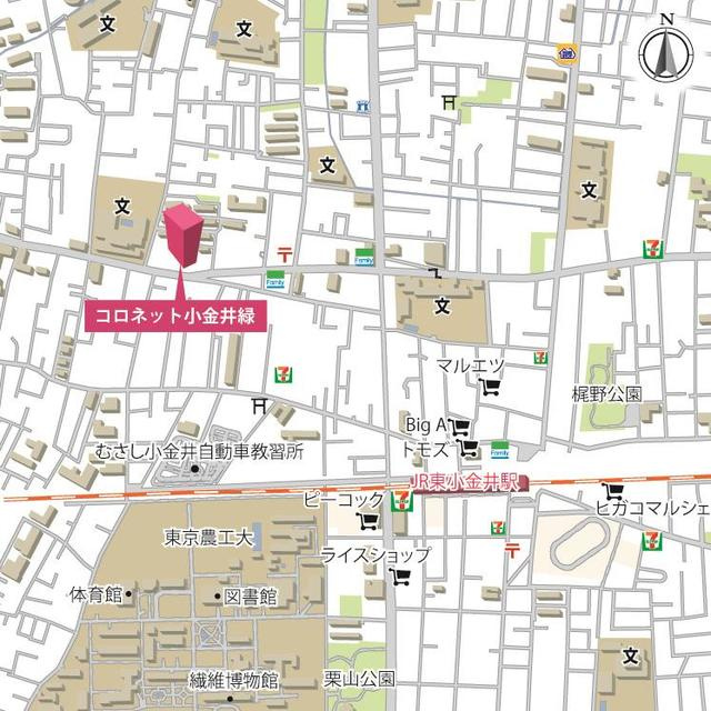 コロネット小金井緑の地図