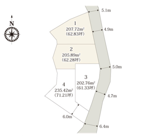 【区画図】 | 比企郡小川町第1期　ワイウッドコート　新築戸建　全4区画　1号棟