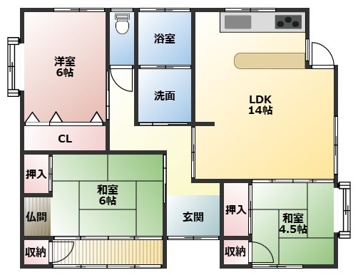 都城市金田町の中古一戸建の間取り