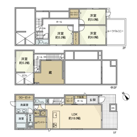 浜町戸建の間取り