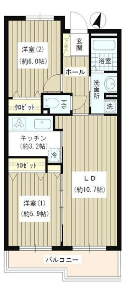 洗足第２マンション(センゾクダイニマンシヨンシン)の間取り