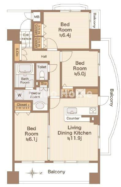 南葛西グリーンホームズ2の間取り|５階部分・3方角部屋につきまして日当たり・通風・眺望良好。新規リノベーション施工が完了いたしましたのでいつでも内覧が可能です。