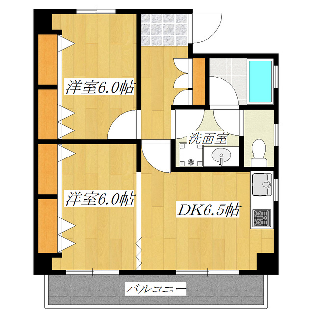 フレグランスの間取り|収納もたっぷりの2DKです