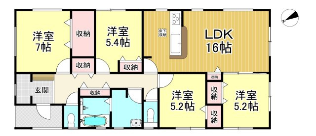 知多市八幡字荒古後　全3棟　3号棟の間取り|3号棟　4LDK+WIC☆