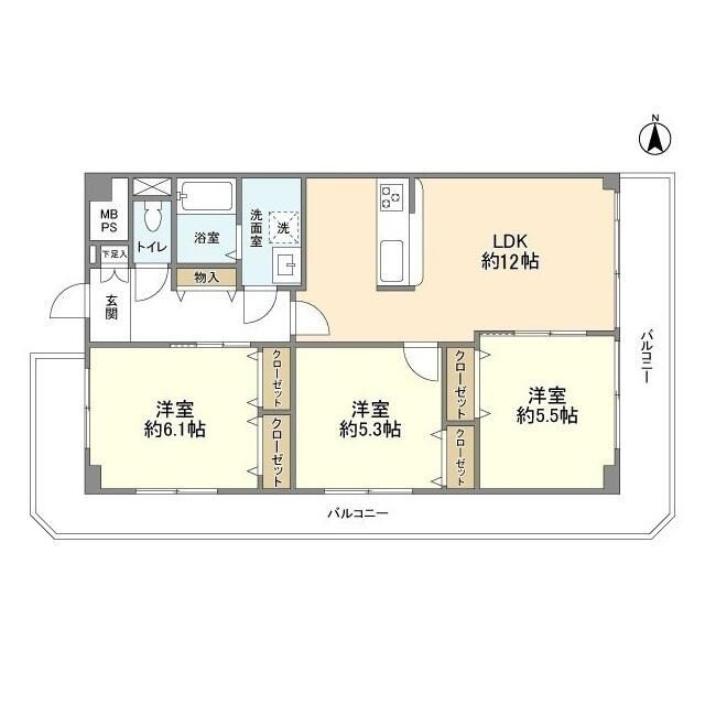 洋伸東大島マンションの間取り