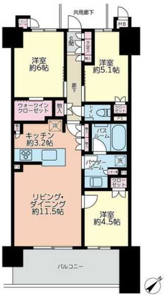 プレミスト鶴見花月総持寺ステーションフロントの間取り