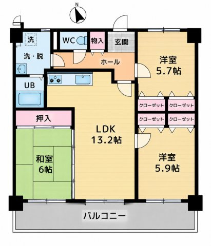 カサグランデ筑紫の間取り|別号数タイプ