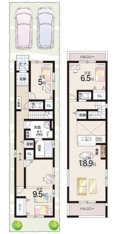 ■尼崎市立花町　第2期　新築一戸建ての間取り