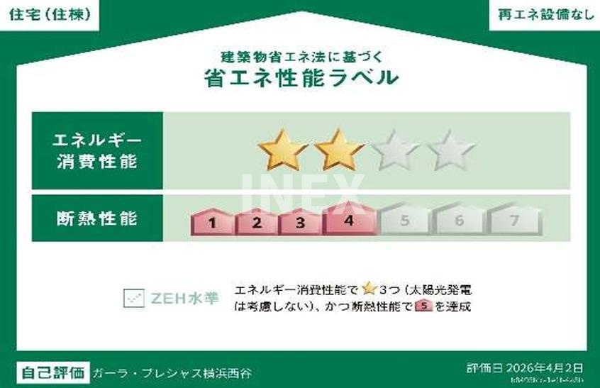 横浜市保土ケ谷区西谷３丁目の賃貸マンションの省エネ性能ラベル