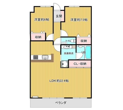 都城市妻ケ丘町の中古マンションの間取り
