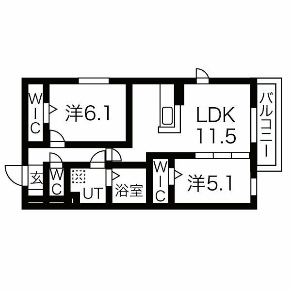 神戸市北区谷上東町のアパートの間取り