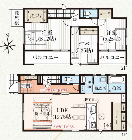 読谷村高志保新築戸建て　1号棟（全2棟）の間取り