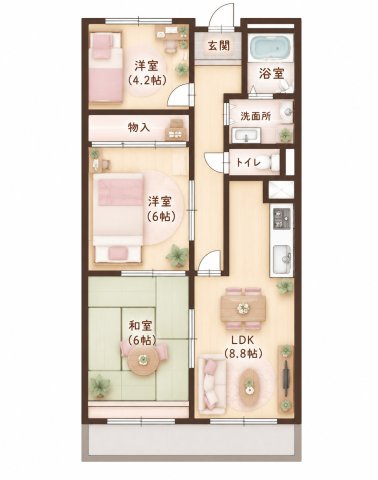枚方ハイツ7号棟の間取り|間取り図はいかがですか？ご希望を叶える間取りですか？リビングの広さは？水回りの位置は？カウンターキッチン？など色々な情報が集約されています。弊社ではリフォームなどのご相談も承っております。