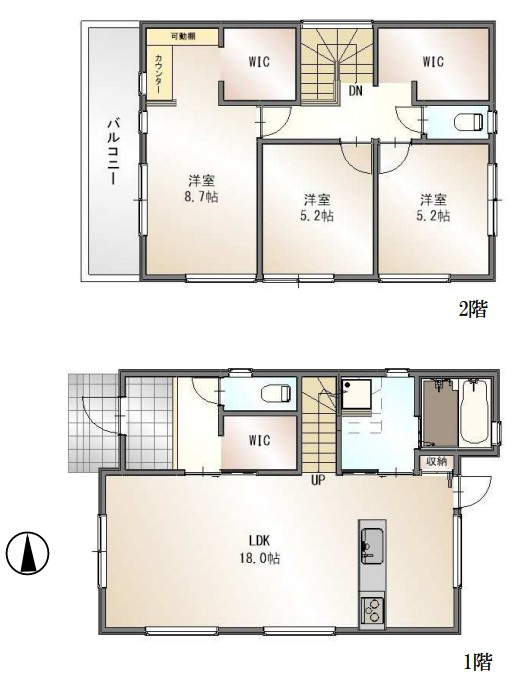 明石市大久保町高丘２丁目の新築一戸建の間取り