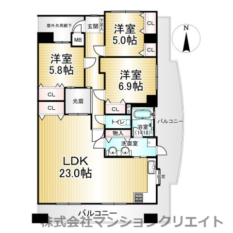 アパガーデンコート米松【電動シャッターガレージ付き】の間取り|現況と間取図が異なる場合は現況を優先とします。