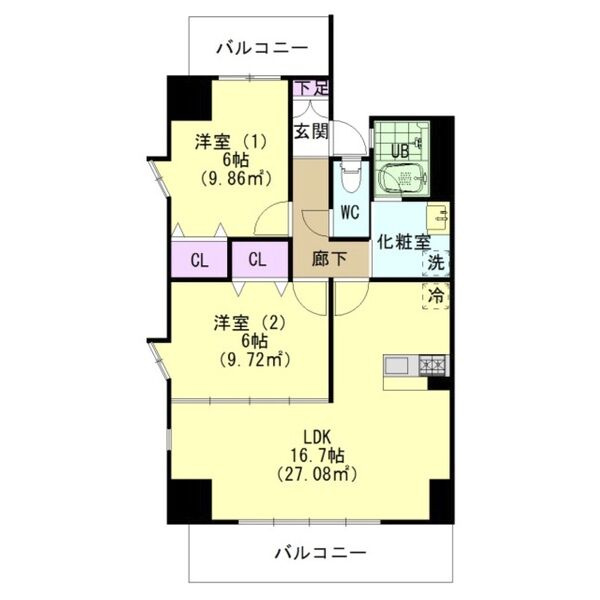 Casa ELEVATO II(カーサエレベート2)の間取り