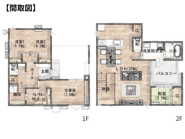 南春日　新築の間取り|※図面と異なる場合は現況を優先致します。