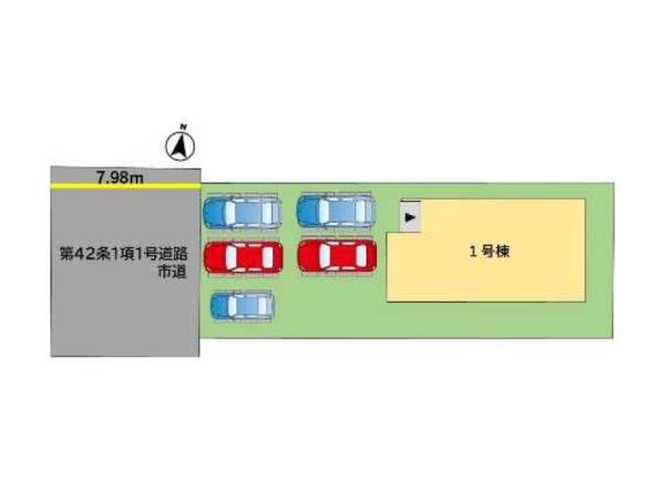 中津留2丁目1期1号棟の区画図|※図面と現況が異なる場合は現況を優先させていただきます。
