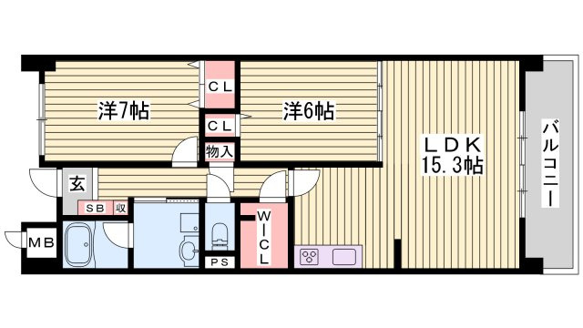 神戸市西区小山３丁目の賃貸マンションの間取り